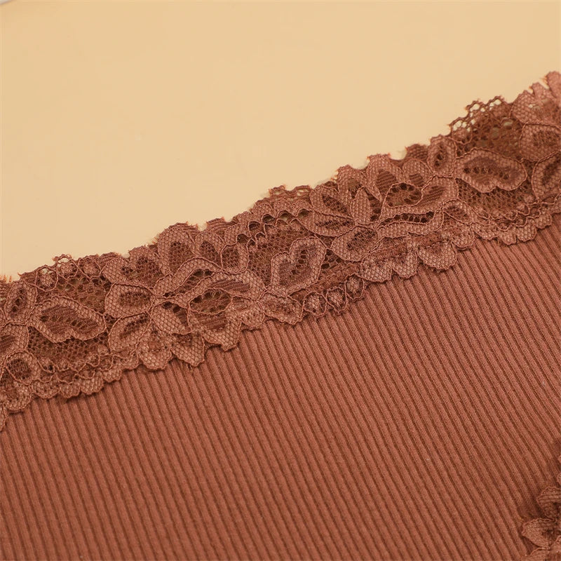 Lot de 5 culottes en coton pour femme a dentelle